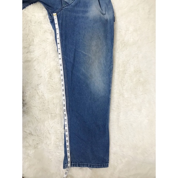 BIG‎ SMITH Mens Distressed Denim Bib Overalls Chore Farm Carpenter Size 39 - Picture 16 of 16